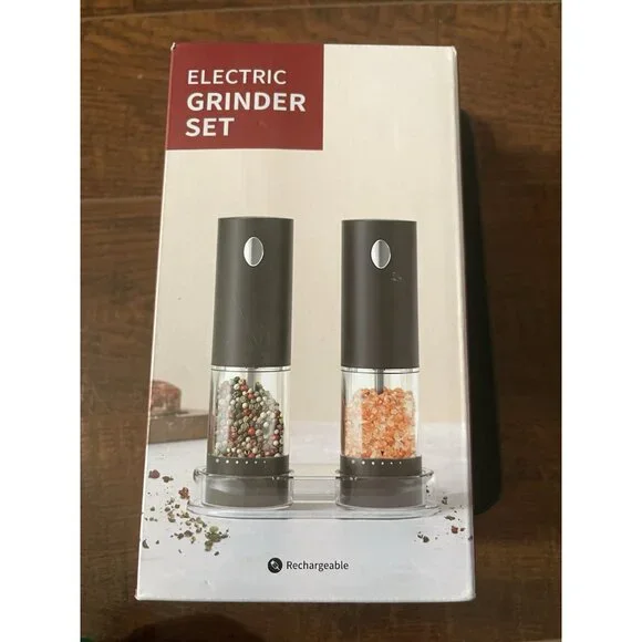 Electric Salt & Pepper Grinder Set Rechargeable Salt and Pepper Mills W 6 Level - Picture 7 of 10